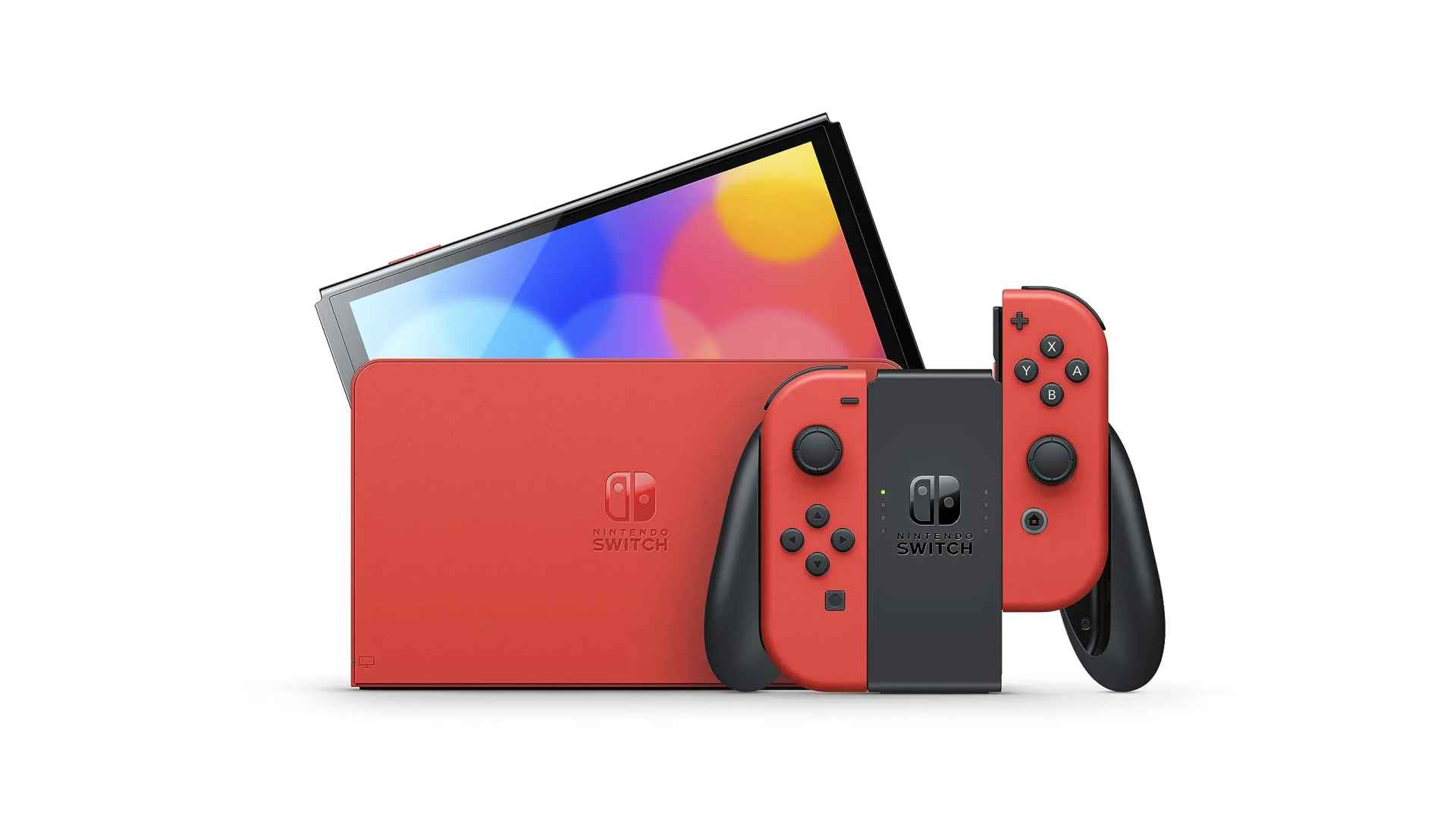 Прошитая Nintendo Switch OLED Mario Edition +30Игр +MicroSD 128GB — Ракурс 3 Прошитая Nintendo Switch OLED Mario Edition +30Игр +MicroSD 128GB — Фото 3 в Gameshop24