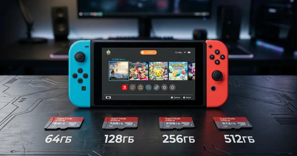 Какой объём памяти выбрать для Nintendo Switch: 64, 128, 256 или 512 ГБ